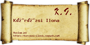Körözsi Ilona névjegykártya