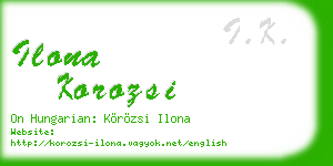 ilona korozsi business card